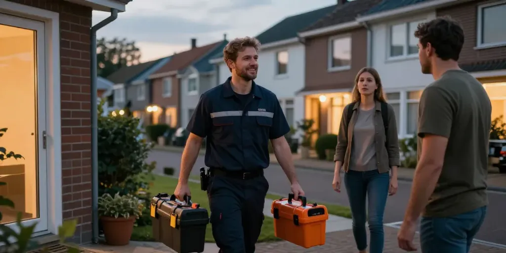 Buitengesloten Arnhem, slotenmaker arriveert bij woning om deur professioneel te openen.